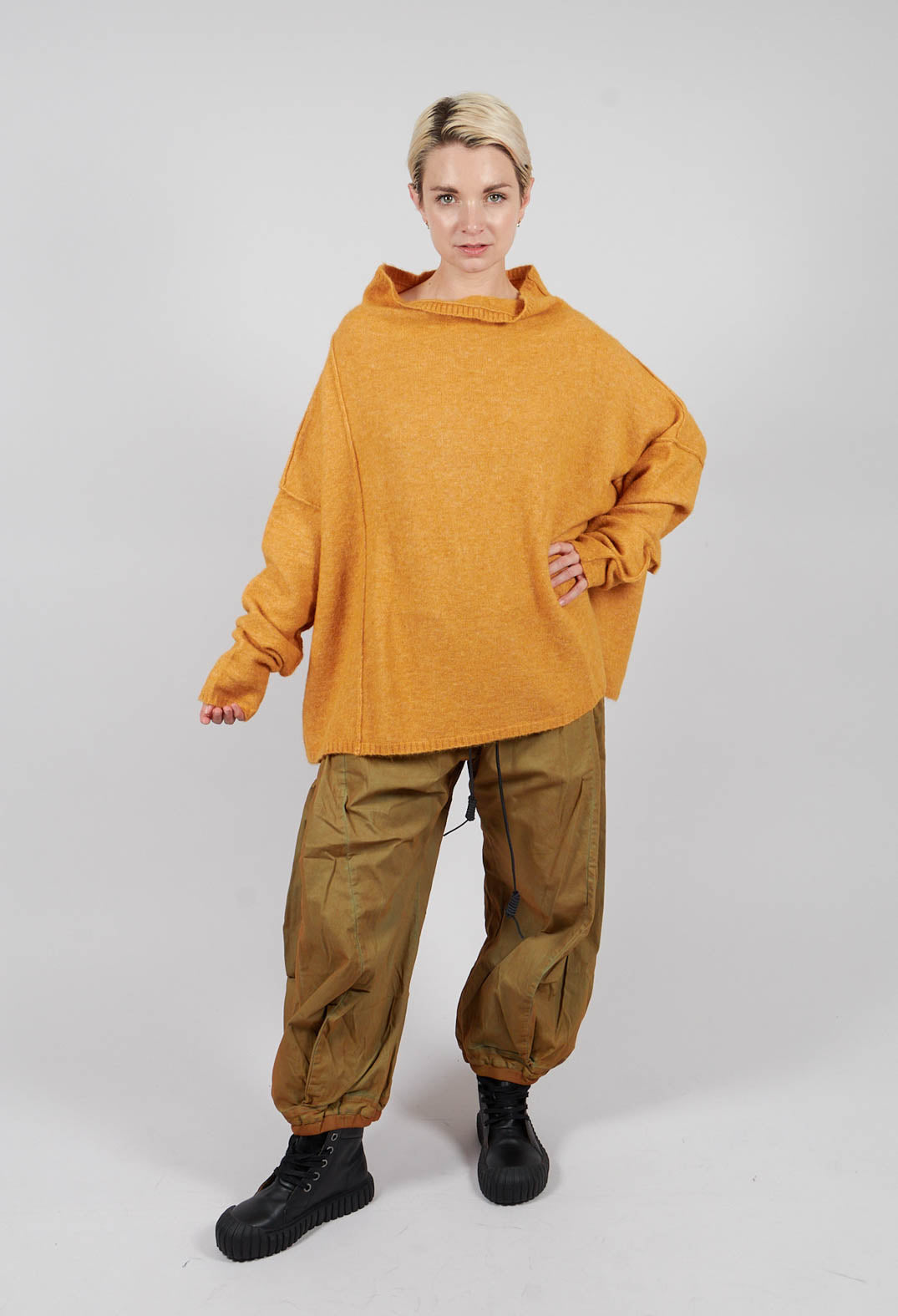 Relaxed High Neck Jumper in Light Sun Mel - 2460702