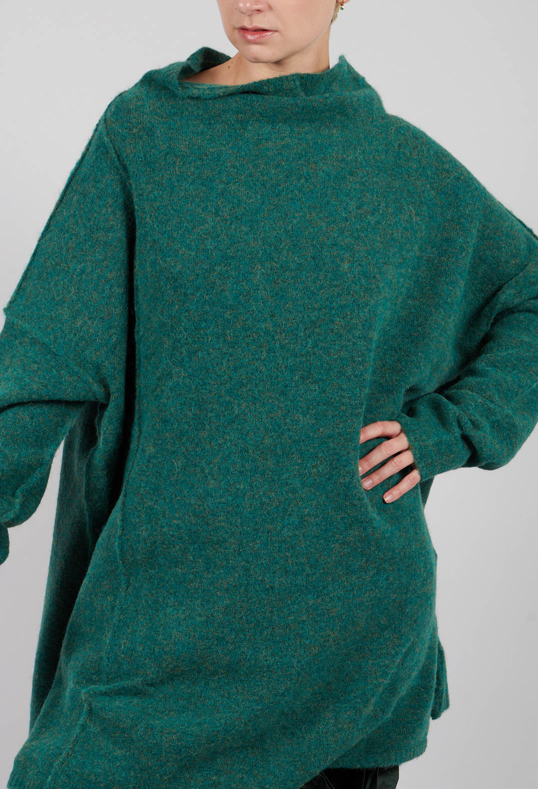 Relaxed High Neck Tunic in Light Palm Mel - 2467003