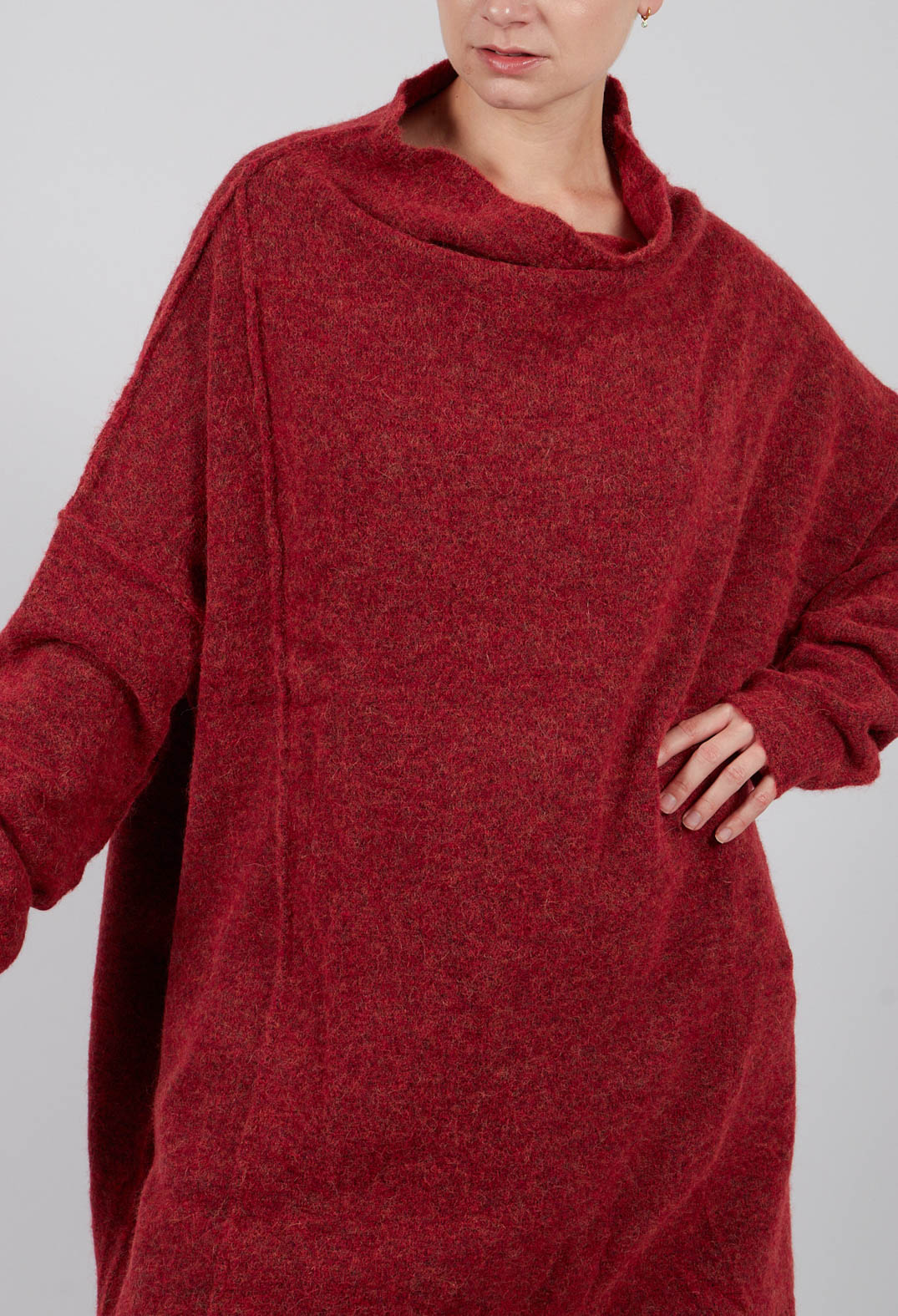 Relaxed High Neck Tunic in Crab Mel - 2467003