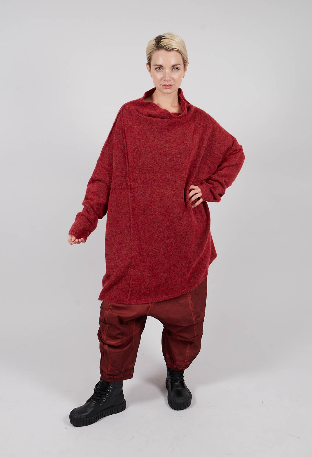 Relaxed High Neck Tunic in Crab Mel - 2467003