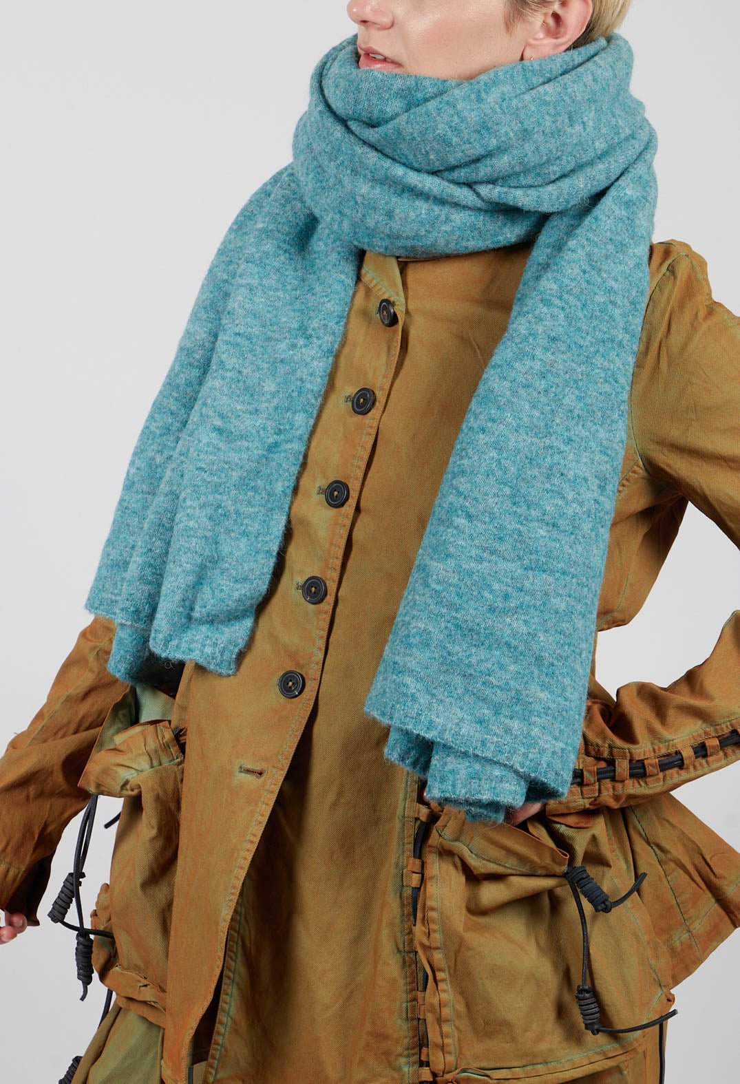 Knitted Scarf in Lagoon Mel - 2467706