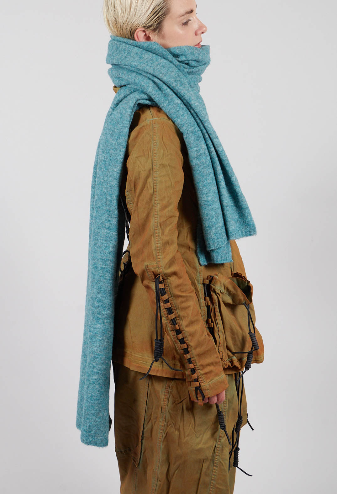 Knitted Scarf in Lagoon Mel - 2467706