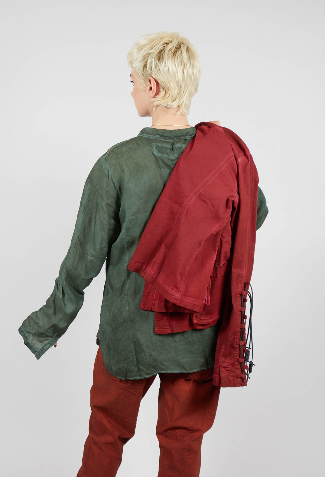 Button Through Blouse in Pine Cloud - 2470402