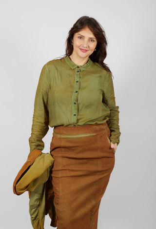 Button Through Blouse in Lagoon Cloud - 2470402