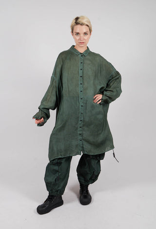 Relaxed Fit Shirt Dress in Pine Cloud - 2470903