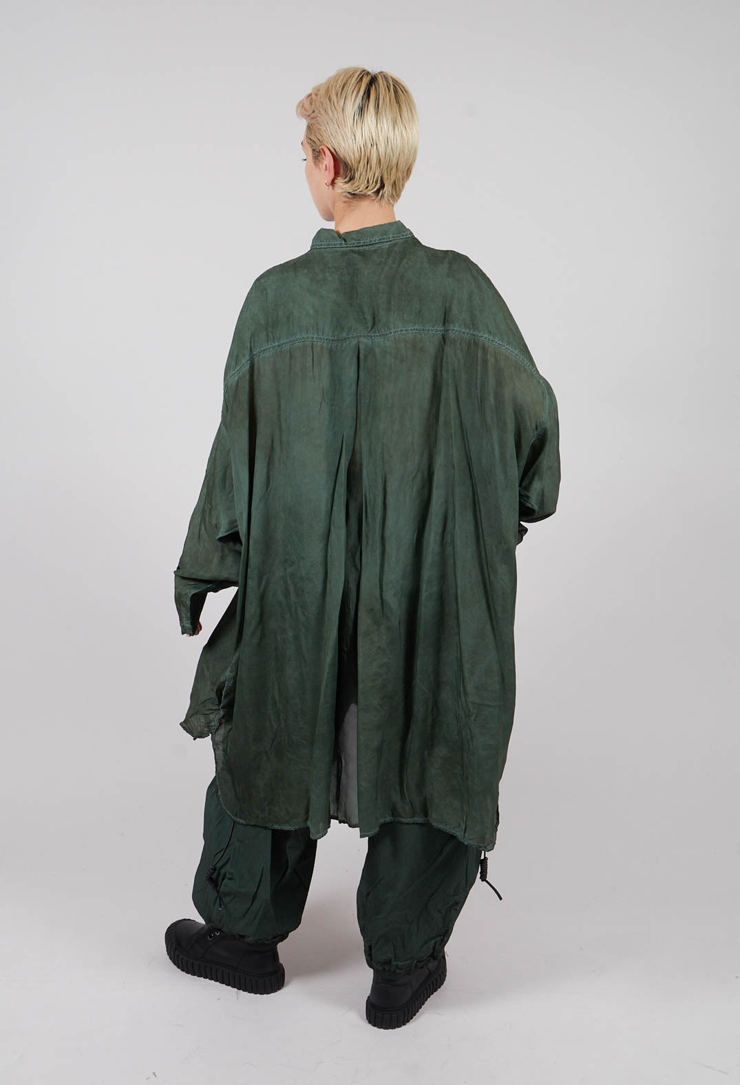 Relaxed Fit Shirt Dress in Pine Cloud - 2470903