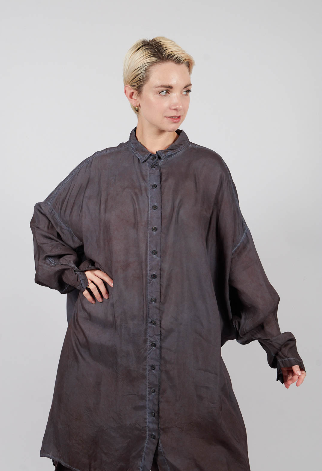 Relaxed Fit Shirt Dress in Flamingo Cloud - 2470903