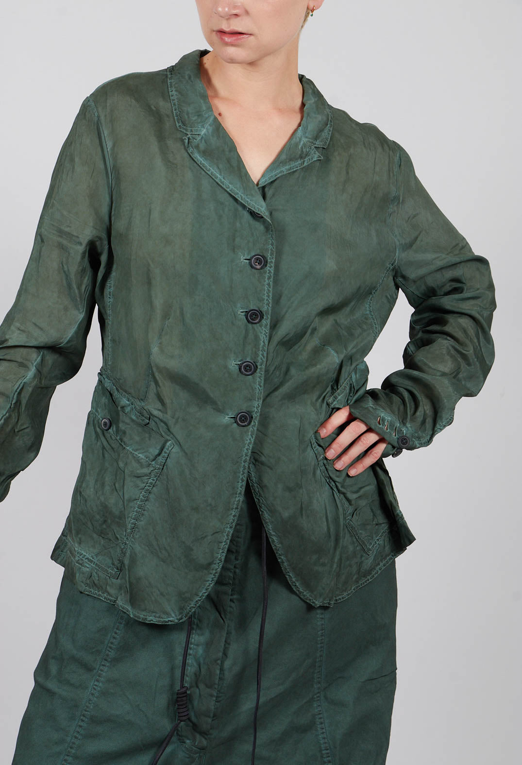 Button Up Jacket in Pine Cloud - 2471105