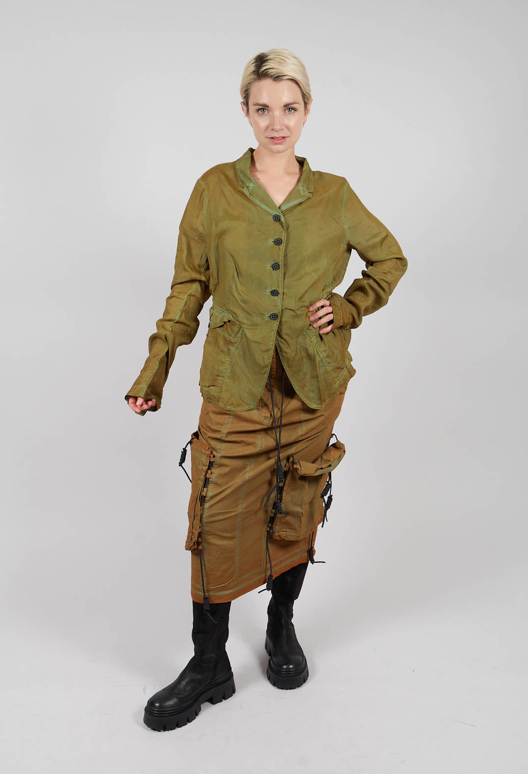 Button Up Jacket in Lagoon Cloud - 2471105