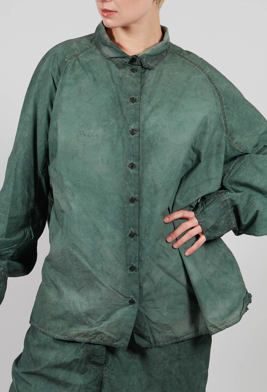 Relaxed Fit Shacket in Pine Cloud - 2530402