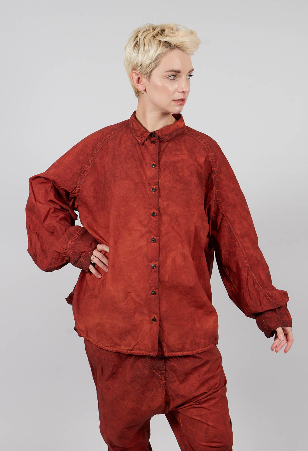 Relaxed Fit Shacket in Crab Cloud - 2530402