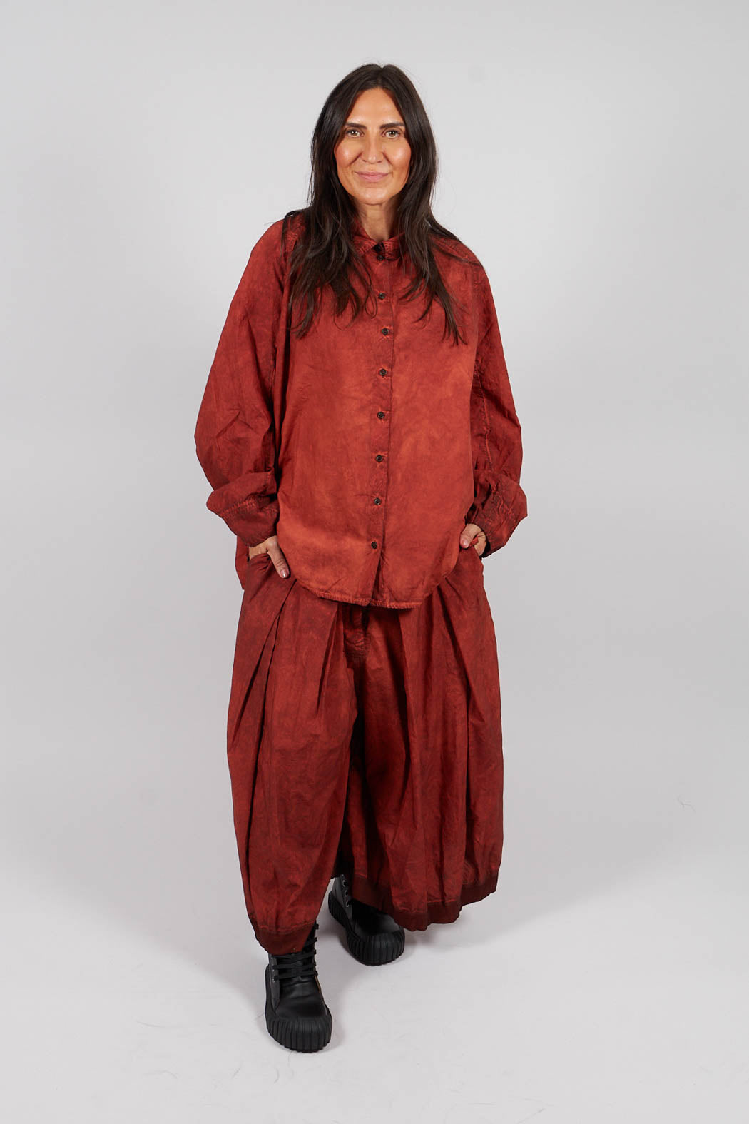 Relaxed Fit Shacket in Crab Cloud - 2530402
