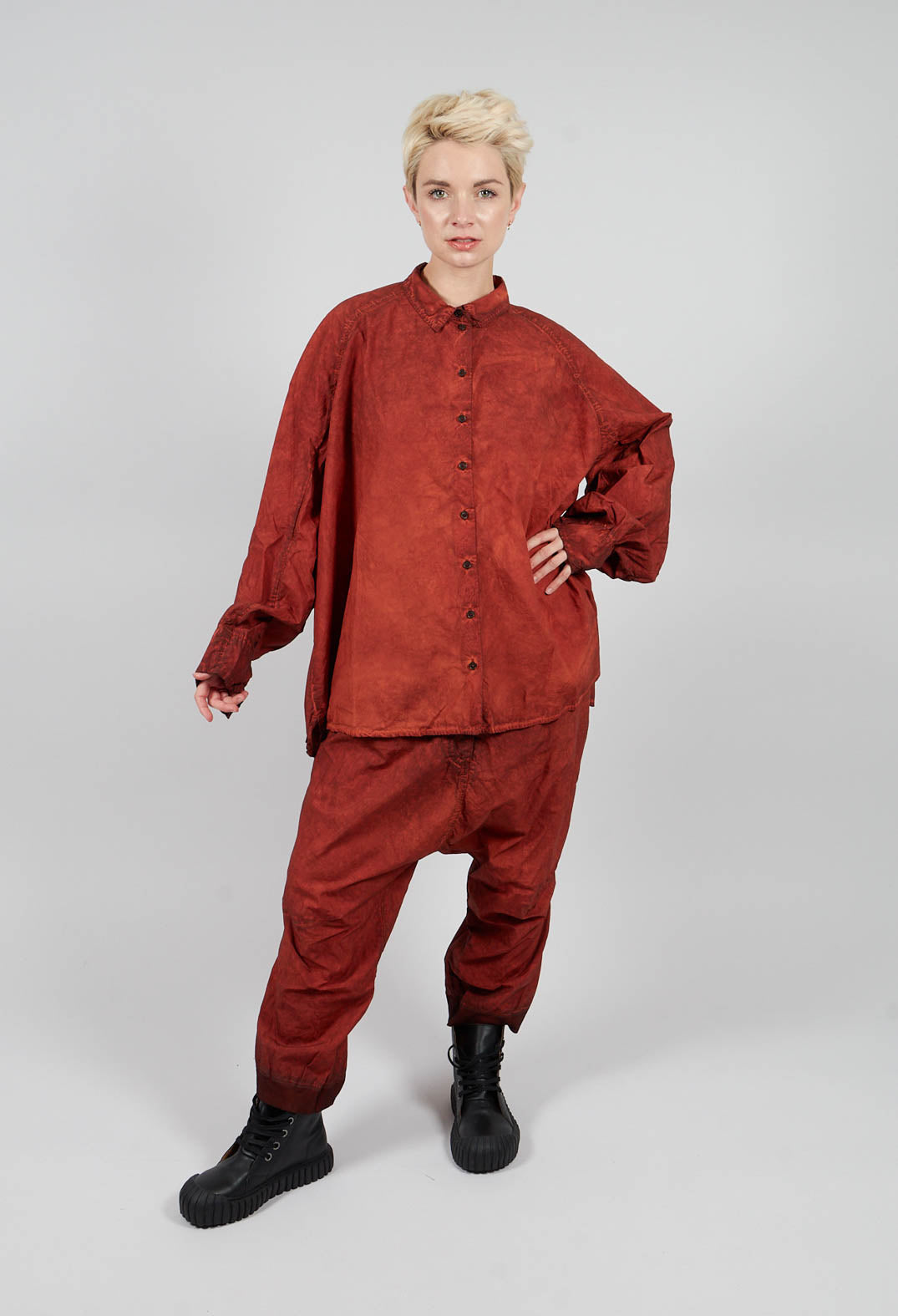 Relaxed Fit Shacket in Crab Cloud - 2530402