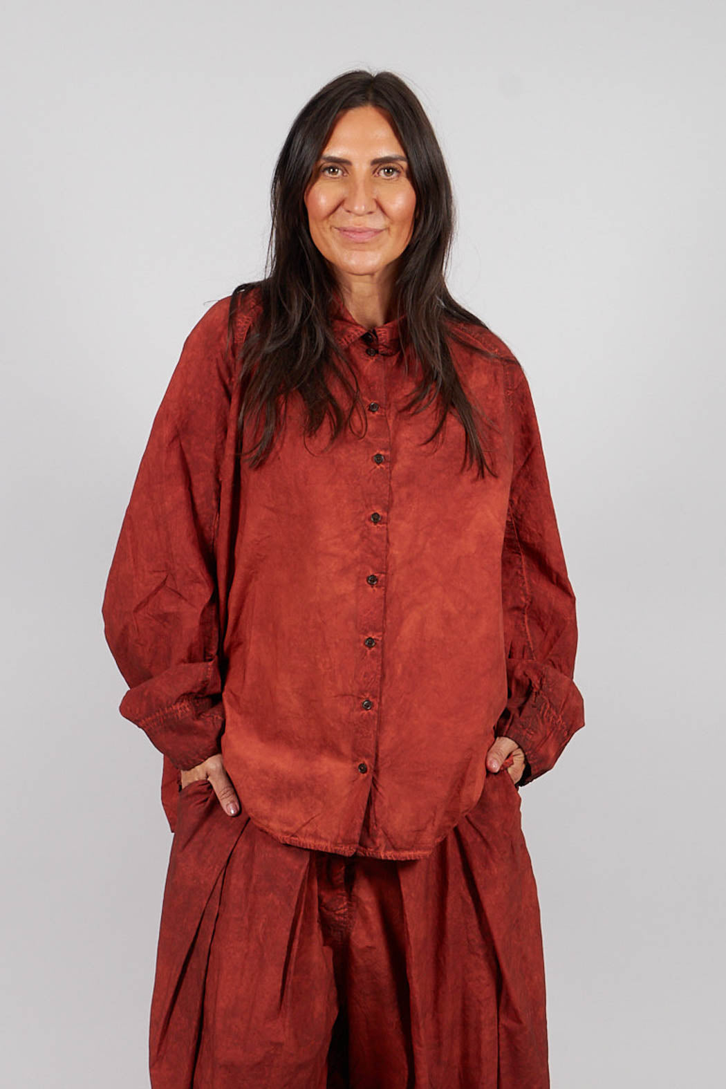 Relaxed Fit Shacket in Crab Cloud - 2530402