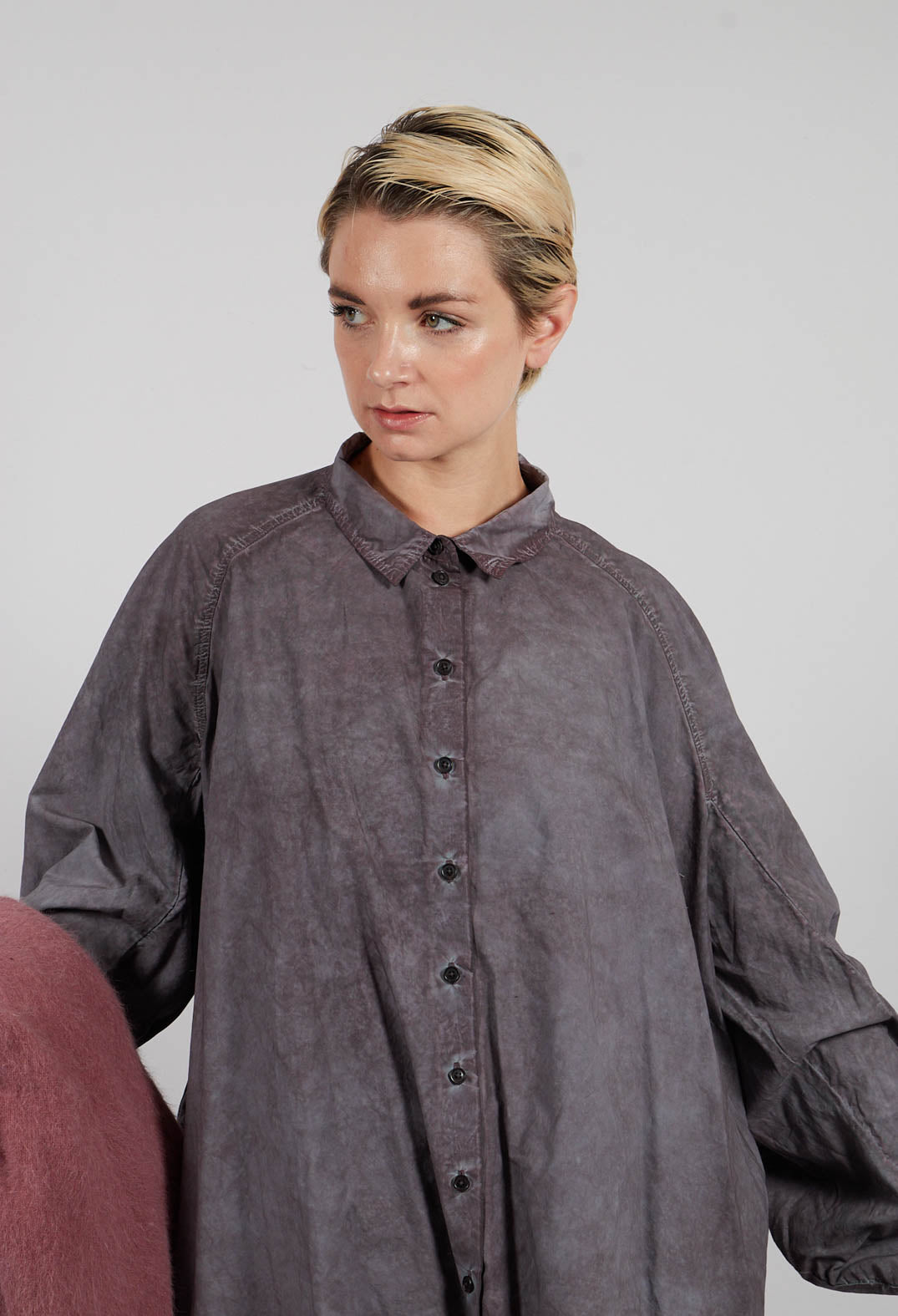 Relaxed Fit Shacket in Flamingo Cloud - 2530402
