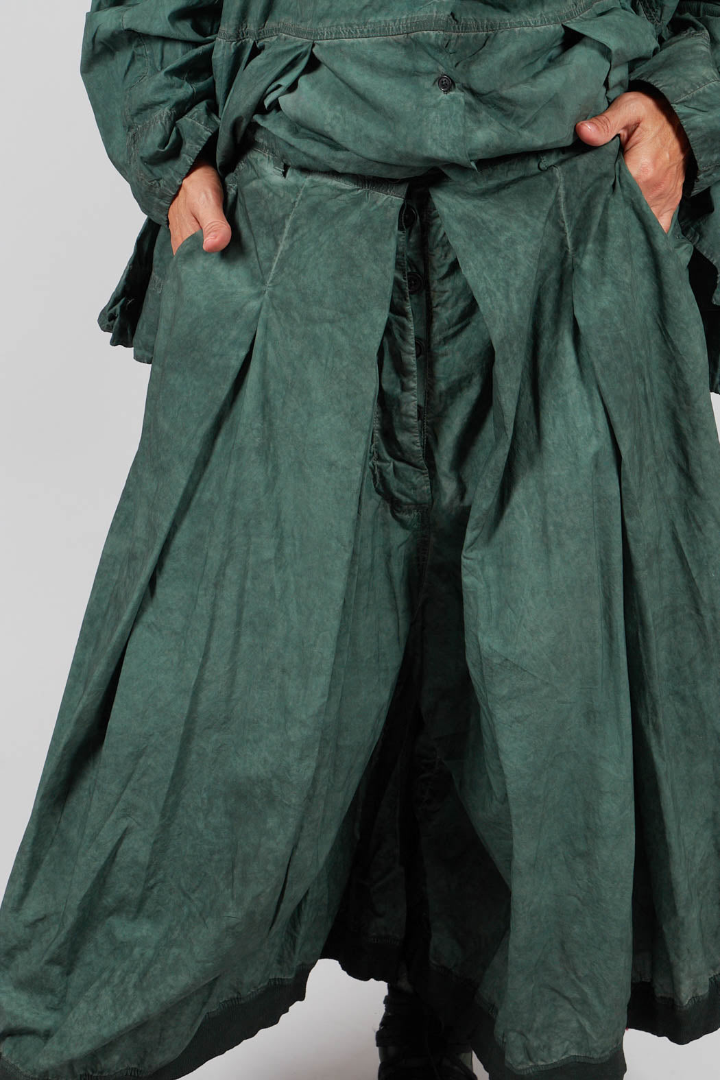 Box Pleat Culottes in Pine Cloud - 2530106