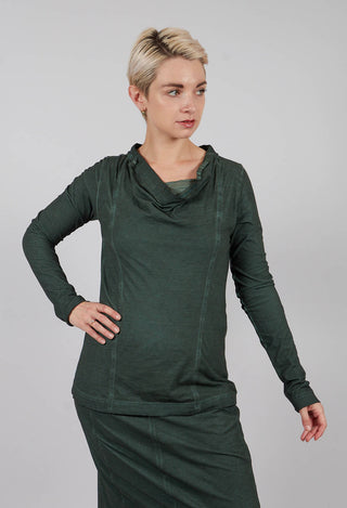 Jersey Top with Drawstring Neckline in Pine Cloud - 2560501