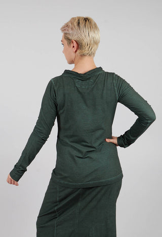 Jersey Top with Drawstring Neckline in Pine Cloud - 2560501