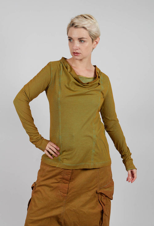 Jersey Top with Drawstring Neckline in Lagoon Cloud - 2560501