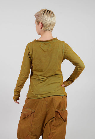 Jersey Top with Drawstring Neckline in Lagoon Cloud - 2560501
