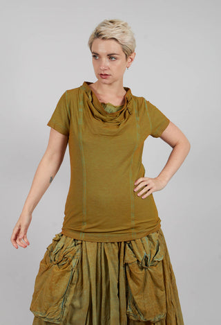 Cowl Neck T-Shirt in Lagoon Cloud - 2560502