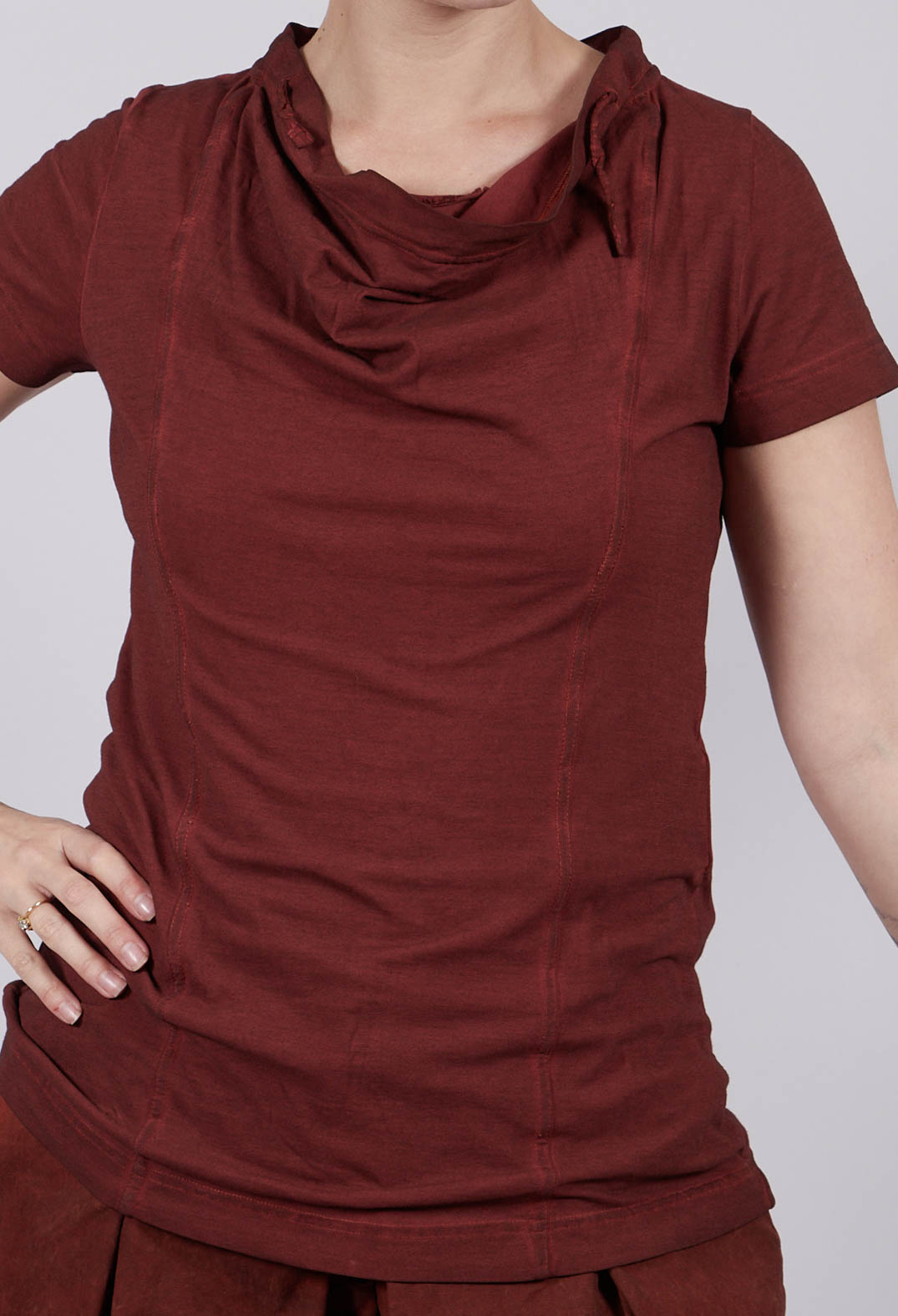 Cowl Neck T-Shirt in Crab Cloud - 2560502