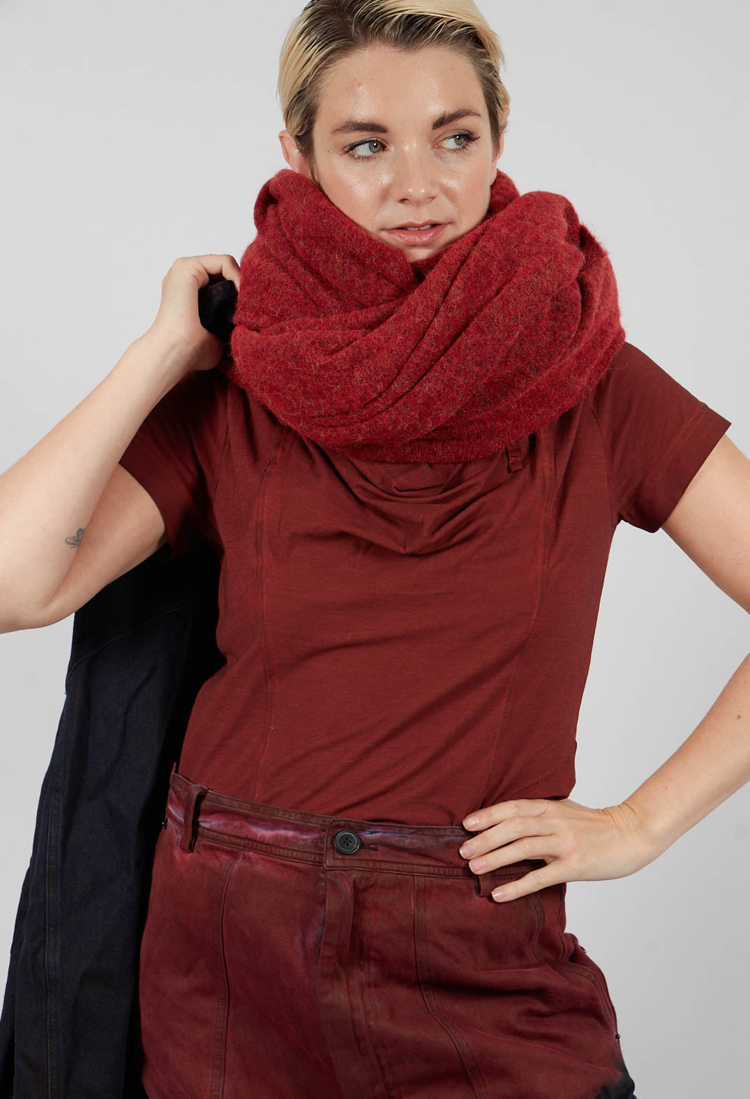 Cowl Neck T-Shirt in Crab Cloud - 2560502