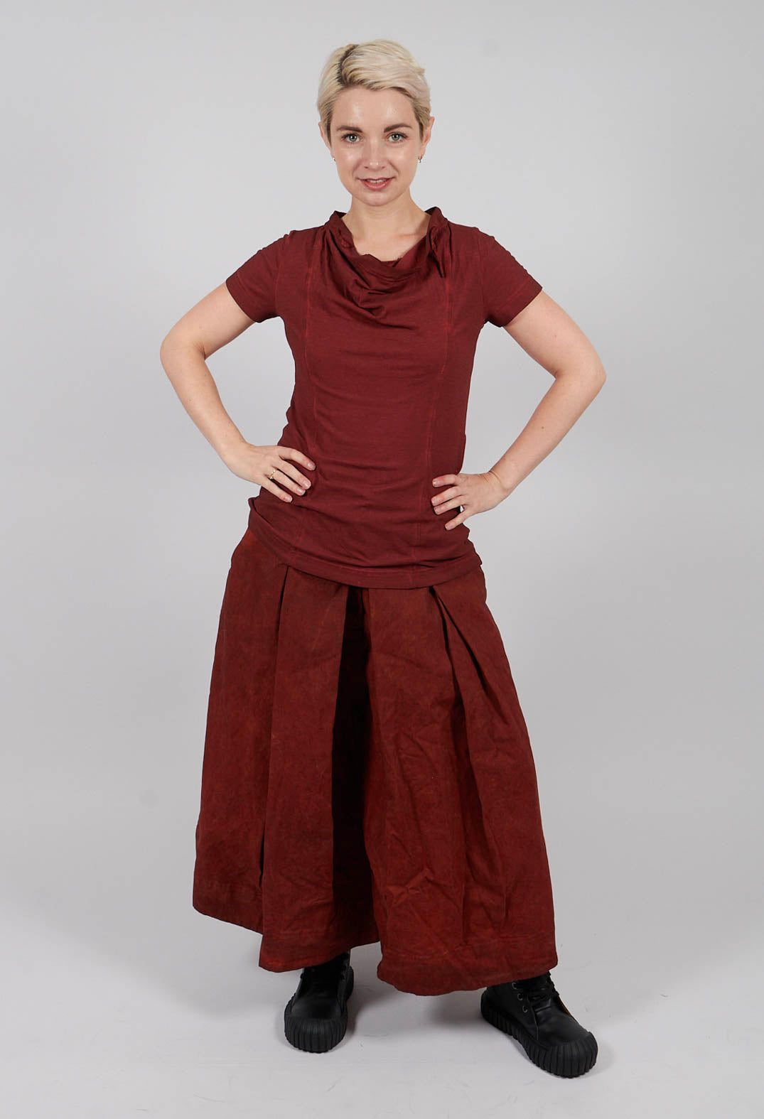 Cowl Neck T-Shirt in Crab Cloud - 2560502