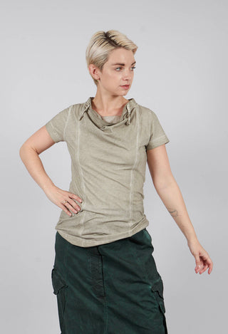 Cowl Neck T-Shirt in Sand Cloud - 2560502