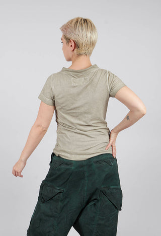 Cowl Neck T-Shirt in Sand Cloud - 2560502
