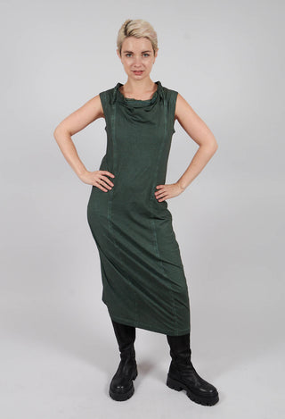 Cowl Neck Fitted Dress in Pine Cloud - 2560903