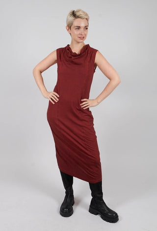 Cowl Neck Fitted Dress in Crab Cloud - 2560903