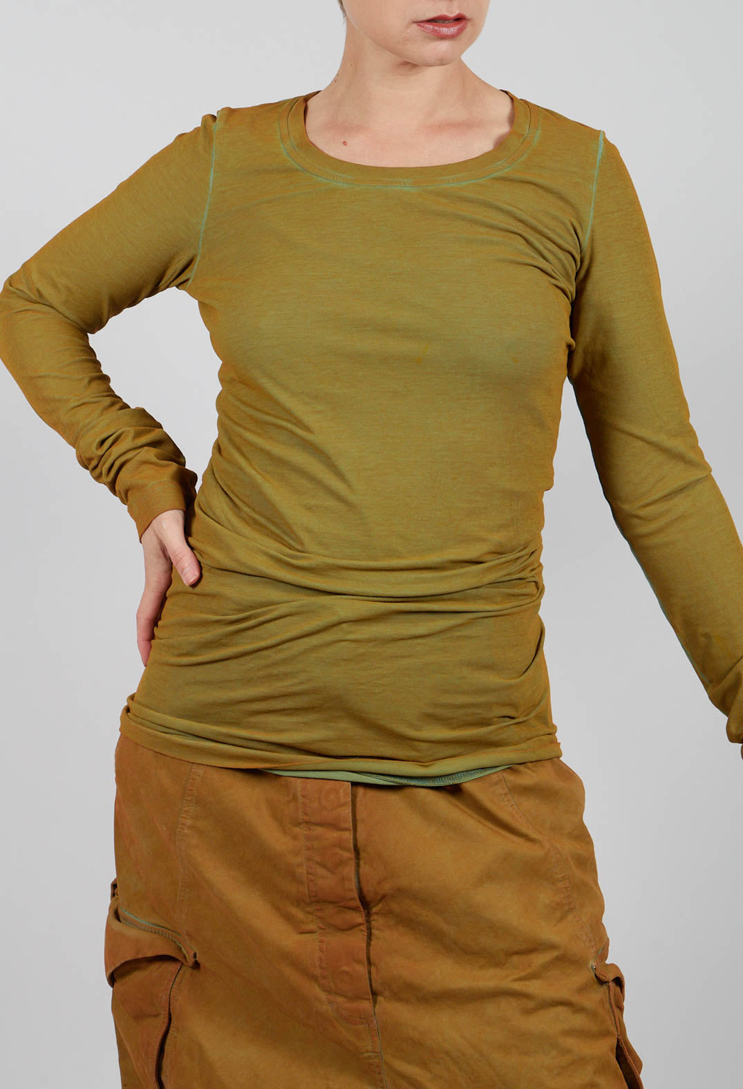 Fitted Long Sleeve T-Shirt in Lagoon Cloud - 2560507