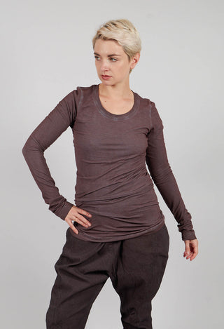 Fitted Long Sleeve T-Shirt in Flamingo Cloud - 2560507