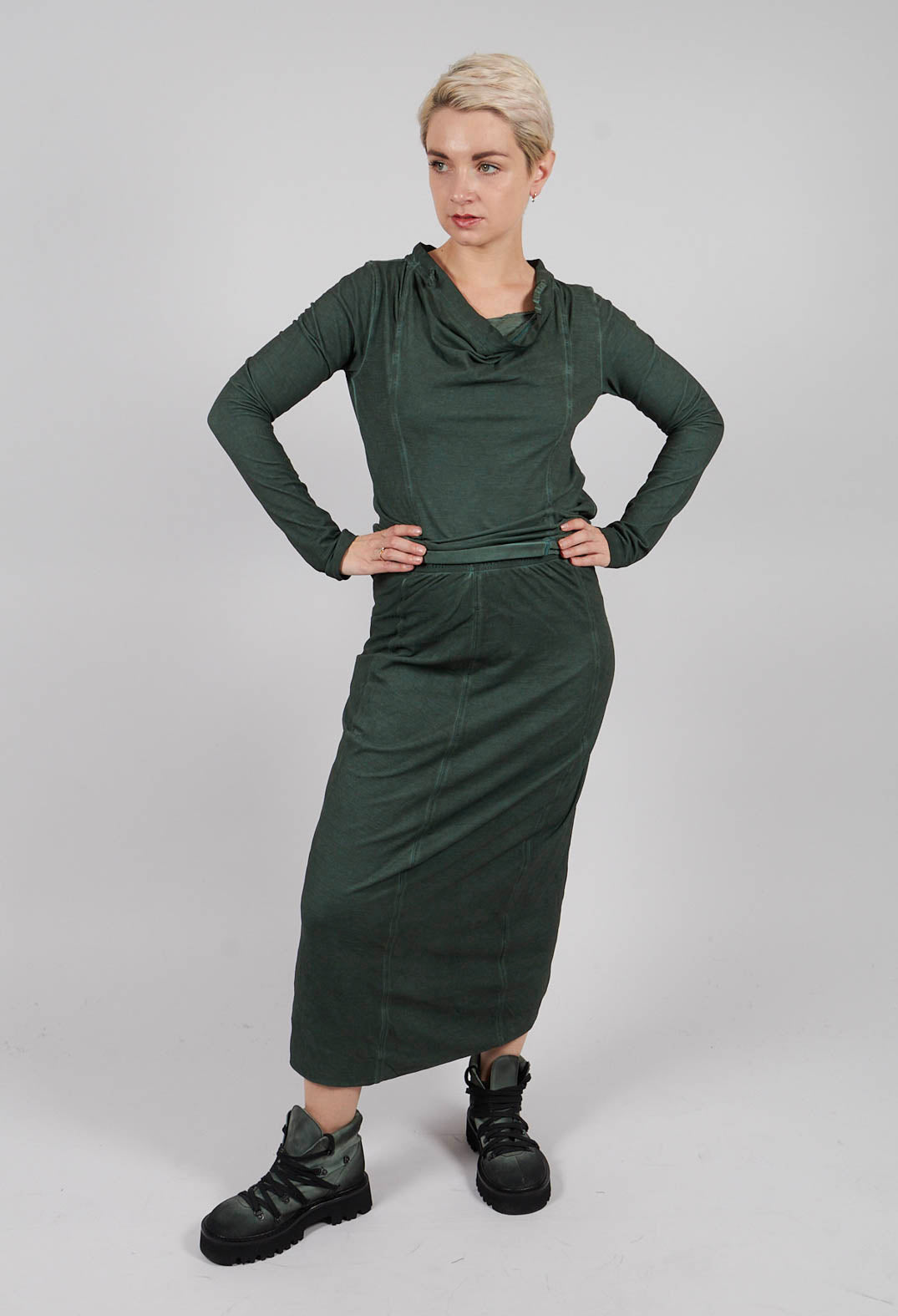 Jersey Pencil Skirt in Pine Cloud - 2560311
