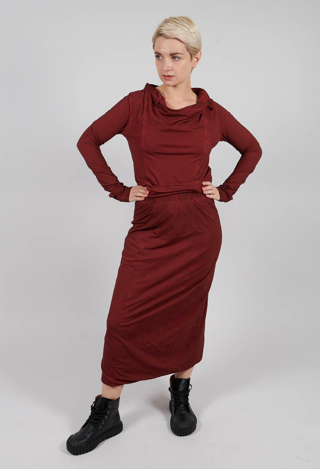 Jersey Pencil Skirt in Crab Cloud - 2560311