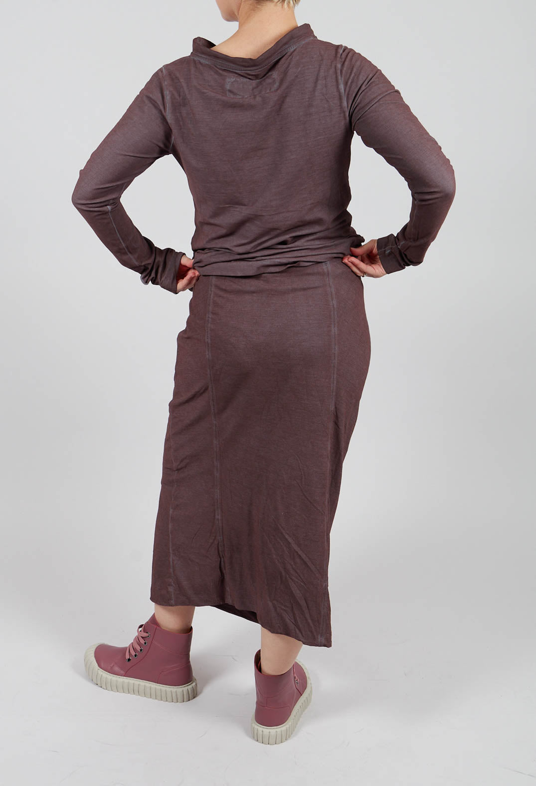 Jersey Pencil Skirt in Flamingo Cloud - 2560311