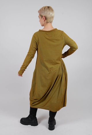 Jersey Dress with Drawstring Neckline in Lagoon Cloud - 2560912