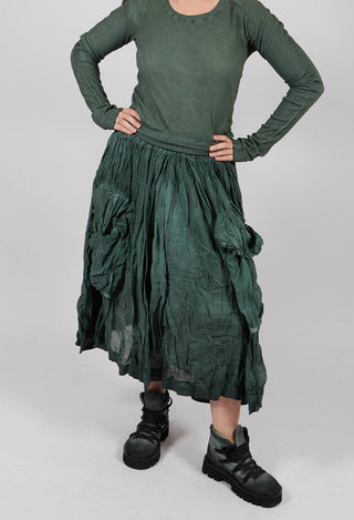 Pleated Skirt with Feature Pockets in Pine Cloud - 2580301