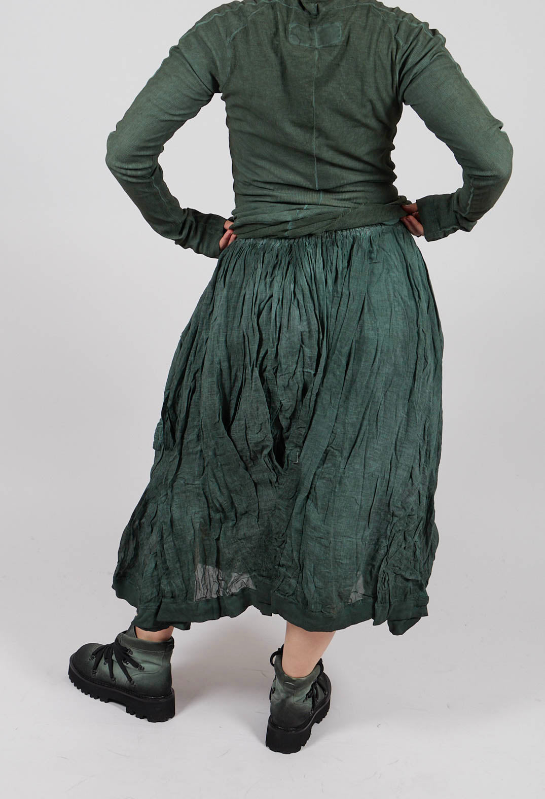 Pleated Skirt with Feature Pockets in Pine Cloud - 2580301