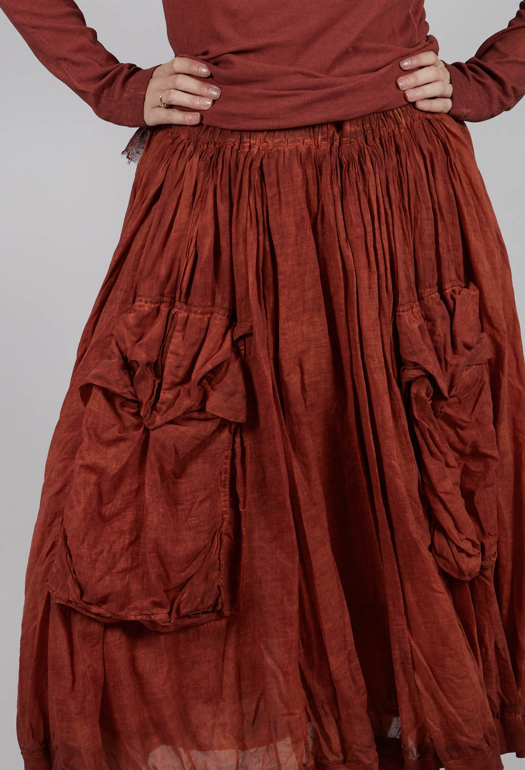 Pleated Skirt with Feature Pockets in Crab Cloud - 2580301