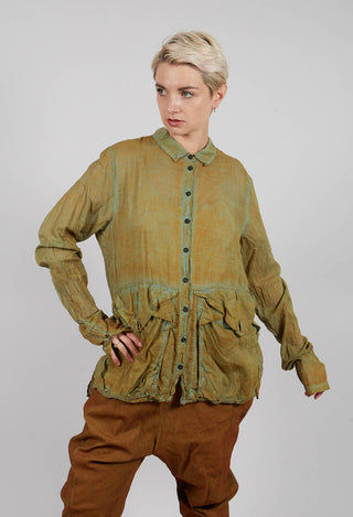 Cotton Blouse with Feature Pockets in Lagoon Cloud - 2580402