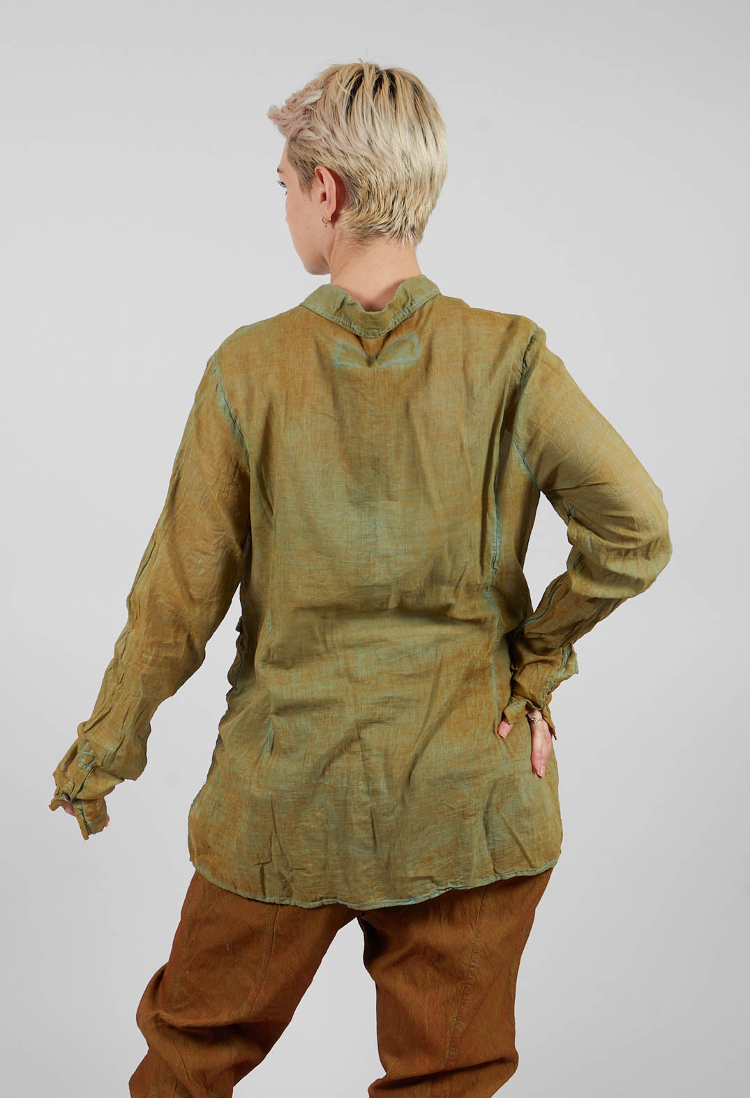 Cotton Blouse with Feature Pockets in Lagoon Cloud - 2580402