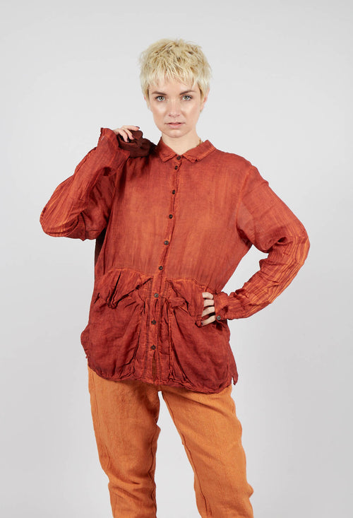 Cotton Blouse with Feature Pockets in Crab Cloud - 2580402