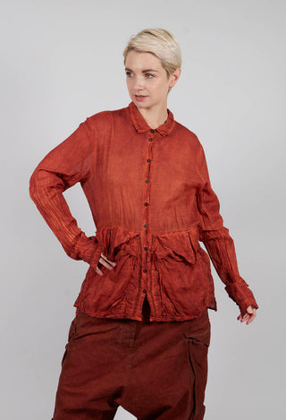 Cotton Blouse with Feature Pockets in Crab Cloud - 2580402