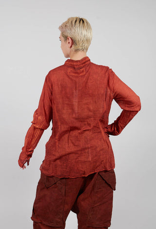 Cotton Blouse with Feature Pockets in Crab Cloud - 2580402