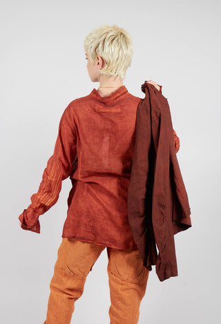 Cotton Blouse with Feature Pockets in Crab Cloud - 2580402