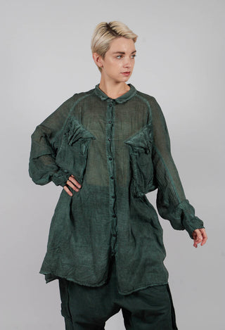 Oversized Shirt Dress in Pine Cloud - 2580903