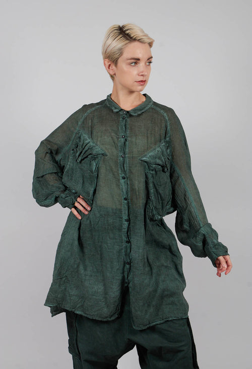 Oversized Shirt Dress in Pine Cloud - 2580903