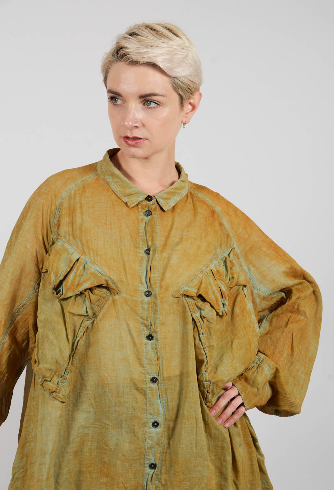 Oversized Shirt Dress in Lagoon Cloud - 2580903